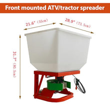 DINENOVATE Electric Broadcast Spreader 265LB ATV Tractor Front Mount Fertilizer Spreader 12V 180W Horizontal Motor for Pasture, Lawn, Farmland