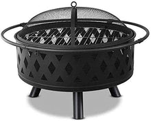 Fire Pits Outdoor Wood Burning Large Bonfire Wood Burning Patio Coal Grill Firepit for Outside Grill Charcoal Smokeless Grill with Spark Screen Poker with Cover BBQ Cooking for Outside Camping