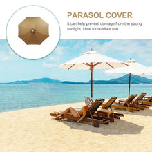 MXJCKSOQ Beige Parasol Replacement Canopy 2.5m/2.7m/3.5m 6/8 Ribs Garden Umbrella Cover Fabric for Yard Beach Outdoor Use - Easy Install,Khaki-4.0m/8-ribs