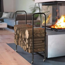 DJVHSRI Portable Structurally Stable Firewood Rack, Heavy Duty Logs Holder for Outdoor Indoor Fireplace, Wood Rack with Universal Wheels,