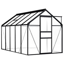 DINDING Greenhouse Anthracite Transparent Aluminum in Professional 63.4 Square Feet Polycarbonate Structure with Roof Vent for Professional Year Round Harvesting