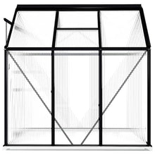 DINDING Greenhouse Anthracite Aluminum Polycarbonate in Professional 38.8 Square Feet Adjustable Height Plant House with Drainage for Professional Garden Utility