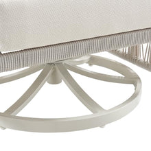 Breeze Cream Metal Outdoor Swivel Lounge chair with Pearl Cushions