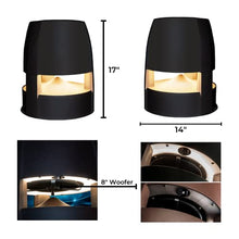 OSD Forza Lum Omni 360° Speaker & LED Path Light, 8" - 200W Full Range Speaker, 800 Lumens Cool LED Lights, IP65 Bronze Enclosure