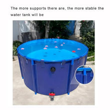 Canvas Fish Pond Pool, Round Portable Water Storage Tank, Above Ground Fish Ponds, Large Collapsible Outdoors Tarpaulin with Steel Bracket, for Breeding Koi, Garden Lrrigation ( Color : Blue , Size :