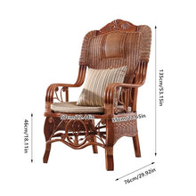 YUXING1205 Wicker Chairs Vintage Rattan Lounge Chair, Patio Armchair, Outdoor Rattan Chairs, Rattan Chair for Bedroom, Living Room, Reading Room, Kitchen Rattan Chair(Yellow)