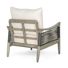 Merax Set of 2 Acacia Wood Patio Club Chairs with Cushions