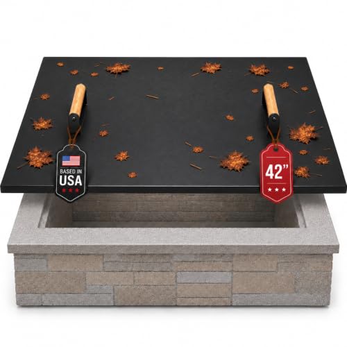 FEBTECH - 42" Fire Pit Lid Square - 1.5 mm Square Fire Pit Cover Fits 40"