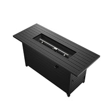 50 inch Gas Fire Pit Table Outdoor Propane Fire Pit Table, 50000BTU Fire Table, Retangular Black Firepit Table for Garden Backyard Deck Poolside Party