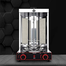 ERoomQ Stainless Steel Gas Broilers Home Rotisserie Oven,Grill Doner Kebab Machine with Temperature Adjustment Switch,50-300℃ (Gas)