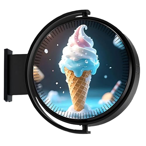 3D Holographic Advertising Light Box,Double Sided Naked Eye 3D Fan Holographic Projector with Smart App Control,Outdoor LED Rotating Light Box,Stereoscopic LED Rotating Sign (50cm(224 LED Chips))