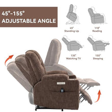 Power Lift Recliner Chair for Elderly with Massage & Heat, Chenille, Brown