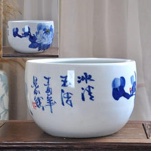 FAFACAI Flower pots Vintage Blue Planter Plant Pot Flower Pot Blue and White Planter for Indoor Water Plants Hand Painted Classical Flower Pot Chinese Culture-A||28 * 20cm