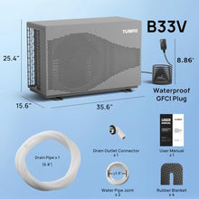 TURBRO 33,000 BTU Inverter Swimming Pool Heat Pump, Up to 10,000 Gallons