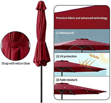 RWGOVLU Garden Umbrellas, 8.8 Ft Crank and Tilt Patio Umbrella, Waterproof Sun Shade for Outdoor Settings, Pool, Beach, Courtyard, Lawn