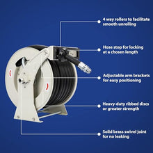 Fuel Hose Reel 1" x 50', Retractable Diesel Hose with Fueling Nozzle