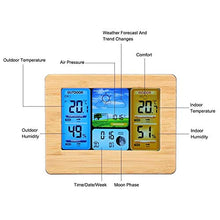 MVUYO Weather Forecast Station, Digital Indoor Outdoor Thermometer, Remote Sensor, Color Display, Barometer Temperature Alerts, Humidity Monitor, Alarm Clock and Moon Phase (Yellow)(D)