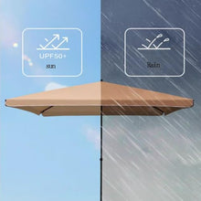 EUQKKWLOY Adjustable Outdoor Patio Umbrella 2x2m, 2.5x2.5m, 3x3m - Rectangular Beach Parasol, Garden Canopy, Sunshade, Blue, Height Adjustable, UV Protection, Durable, Stylish