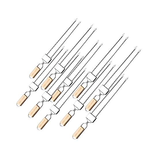 NYTFHMS Bifurcated BBQ Needle Sticks, Reusable, Cooking Kabob Skewers, Stainless Steel Skewers Grilling, Tough, Not Easy to Break, for Appetizers, Fruit,Size_name-50
