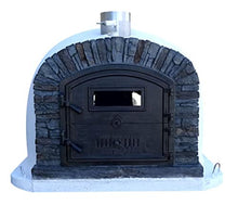 Authentic Pizza Ovens Ventura Preto Premium Wood-Fired Pizza Oven, Handmade in Portugal, Triple-Insulated Brick Oven, Rotisserie-Capable, Dutch Door, Stainless Steel Chimney, Thermometer Included