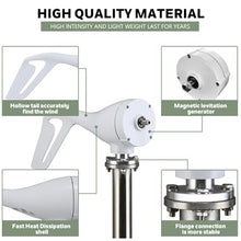 HUIZHITENGDA 4500W White 8 Blades Wind Turbine Generator Kit 12V 24V 48V 220V W/Controller Windmill Power Wind Power Generator for Solar Power Generation System,24v