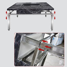 CAOJLjiaxiang-2012 Patio BBQ Table Smokeless Barbecue Table Outdoor Yard Charcoal Gas Stainless Steel Self-Help Rack Domestic Roast Leg Camping Furniture(120 * 80cm (Baking pan 50x30))