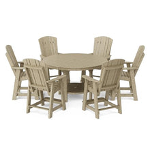 Wildridge® Heritage 60” Pub Table Set, Weathered Wood - Outdoor All-Weather Poly Furniture for Patio, Porch, Deck