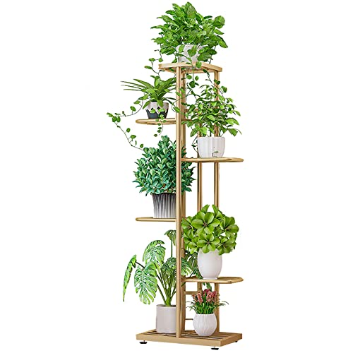 ZOCWJK Plant Stand 6 Tier Iron Art Plant Stand 7 indivual Unit Shelving Flower Pot Storage Rack for Balcony Garden Indoor,