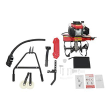 Tiller Cultivator for Gardening, 1.6kw 62CC Earth Cultivator Adjustable Tilling Depth, Air-Cooled 4-Stroke Engine Gas Powered Garden Cultivator Machine 8500rpm for Lawn, Yard, Soil Cultivation