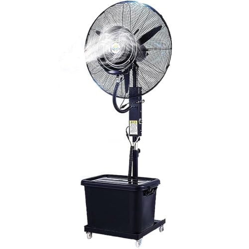 MARIYCH Outdoor Misting Fan, Industrial Oscillating Fan for Patios, Adjustable Height 3 In 1 Pedestal Cooling with Mister for Camping/Backyard,32in