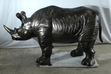 NIFAO Rhinoceros Aluminum Statue, Large Wildlife, 60" L x 17" W x 35" H