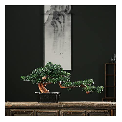 YXIANG56Q Fake Plants 24'' Large Artificial Bonsai Tree in Ceramic Pot, Potted Fake Greenery Plants Decoration for Home Office Living Room Bonsai Tree