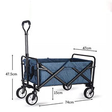 ZEFLMXS Portable Garden Carts Leisure Camping Wagon Beach Cart Folding with Wheels Outdoor Shopping Fishing Trolley