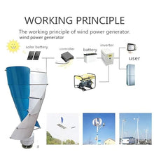 HYZHANHONG 18000W Wind Turbine Generator, 12V24V48V220V 2 Blades Portable Vertical Helix Wind Power Turbine Generator Kit with Charge Controllerfor Off-Grid Home, Garden,12v