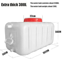 FIXARE Water Storage Tank Portable Horizontal Water Storage Container Rain Barrels to Collect Rainwater Tank Emergency Water Barrel Container with Tap (Color : White, Size : 300L)