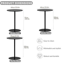 Whnoorher Bar Table Round High Pub Table Cocktail Tables for Parties Dining Room Living Room and Wedding Coffee Shop with Metal Frame - Black A(Black,A-70x70x104cm)