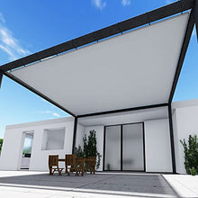 TANG 19' x 39' Waterproof Shade Cloth with Grommets, Sun Shade Sail Rectangle Straight Side, 260 GSM UV Block Fabric Patio Canopy for Deck Carport Backyard Pergola Cover, Gray