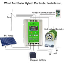 Wind Solar Hybrid Charge Controller 3000W-10000W, 12V/24V/48V Regulator MPPT Wind Solar Hybrid Boost Controller, for Wind Turbine Generator Charger Battery,48V-10000W