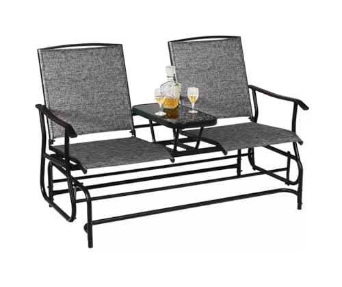 Patio Glider Rocking Chair Bench Loveseat 2 Person Rocker Deck Outdoor Furniture