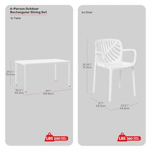 Costaelm Kitchen & Dining Room Sets, 7 piece Dining Table Set, Breakfast Coffee Bar Table and Chairs of 6, Stackable Dining Side Chair, Patio Bistro Deck Furniture, White