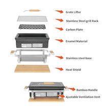 YIORYO Mini Barbecue Grill - Portable Charcoal Grills - Small Tabletop Charcoal Grill for Outdoor Cooking, Grilling - Table Top BBQ Grill for Camping, Picnic, xingxingdiandeng1