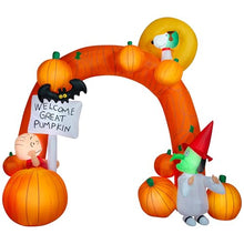 Peanuts Great Pumpkin Halloween Inflatable Archway with Charlie Brown, Snoopy and Lucy, 9.5-Ft Lighted Airblown Yard Decor