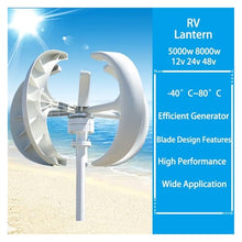 YHYWJHY 5000W 8000W Vertical Axis Wind Turbine 12V 24V48V Windmill Motor Quick Start Home Farm Hybrid Street Light with MPPT Controller Low Starting Speed for Home(Red,12V_8KW)