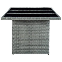 Mhdvray 78.7 x 39.4 in Light Grey Outdoor Dining Table, Rectangular Poly Rattan Patio Table Seats 6, Powder-Coated Garden Table for Balcony, Sunroom, Backyard