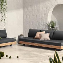 POLY & BARK Celenza 3 Seat Sofa Bench in Grey/Dark Teak