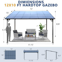 10' x 12' Outdoor Pergola Gazebo, Wall-Mounted Lean to Metal Awning Gazebo with Roof, Large Heavy Duty Garage Top Tent for Patio, Decks, Backyard