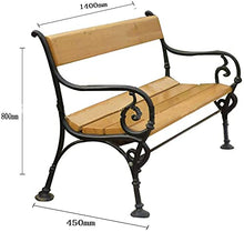 KYTGFH Garden Benches, Patio Bench Park Bench Outdoor Conversation Couch, Park Outdoor Benches, Anticorrosive Solid Wood Backrest Benches, Outdoor Courtyard Cast Iron Frame Leisure Benche