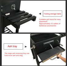 JBNCRYGD Portable Charcoal BBQ Grill for 5-10 People, Stainless Steel Outdoor Barbecue with Folding Shelf, Perfect for Outdoor Patio, Garden and Backyard Grilling,