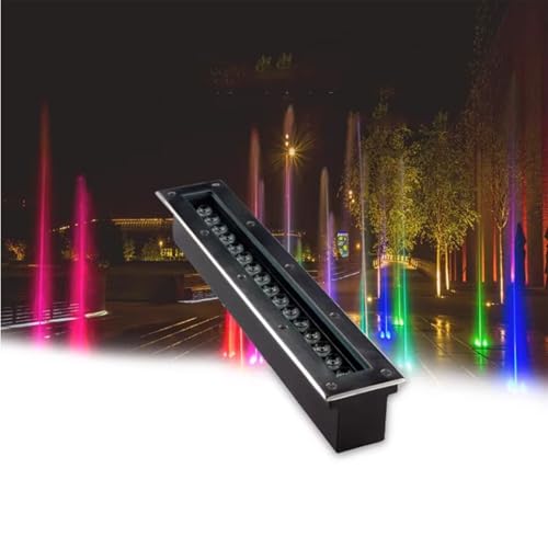 LED Ground Spotlight Low Voltage In-ground Lights LED Landscape Light IP65 Waterproof Strip Buried Light Embedded Underground Lamp for Pathway Walkway Sidewalk,Warm White-24W