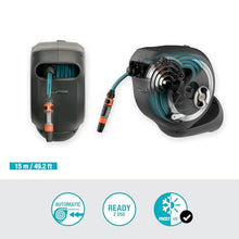 Gardena Rollup S Wall Hose Box 15 m, Turquoise, Black, Grey, Orange, White, 15m